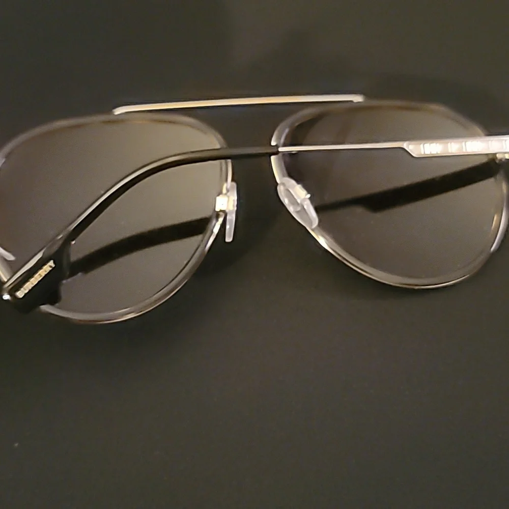 Burberry Gold Frame Sunglasses with Dark Lenses Unisex - Picture 3 of 4
